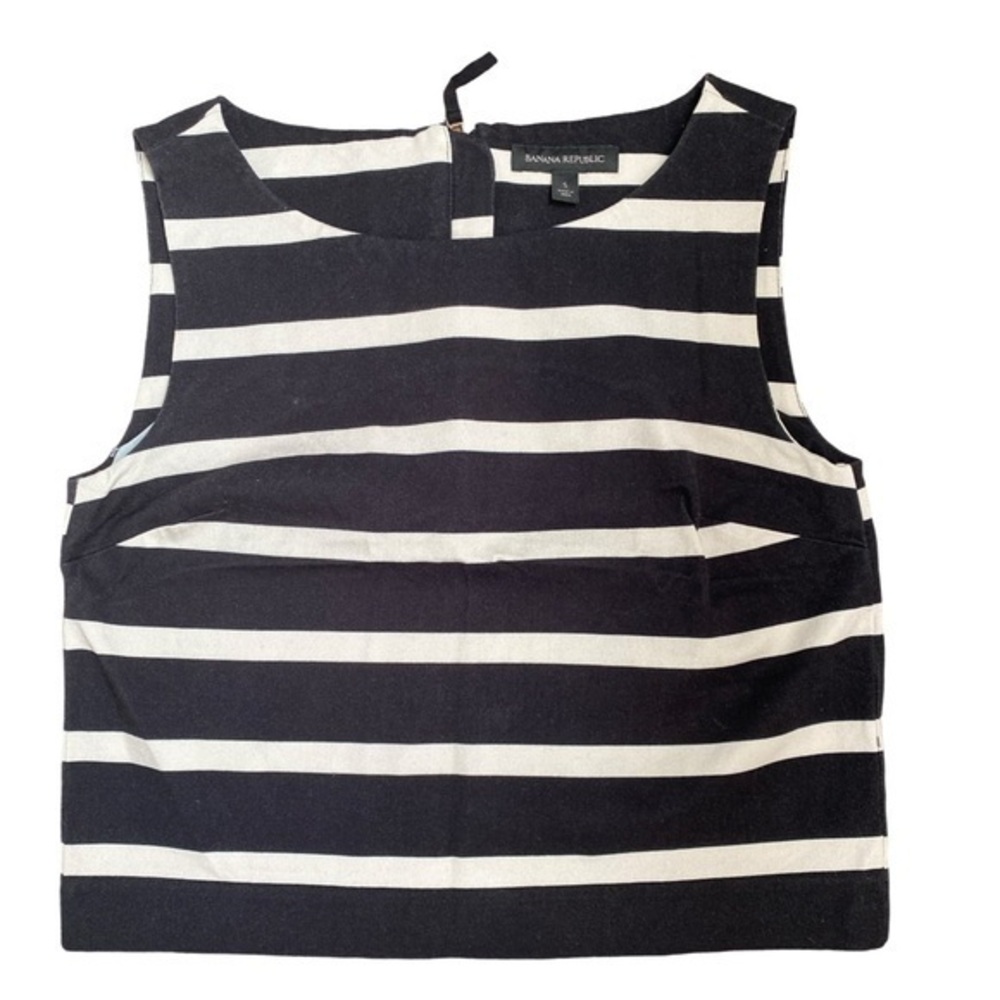 Banana Rebublic Striped Top - S black  , cream , viscose Coro spandex